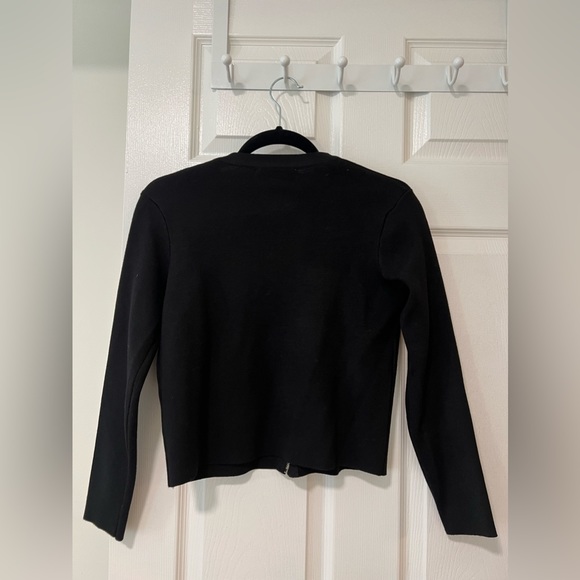 ZARA Knitted Cropped Cardigan - Black - Sz S - Picture 2 of 3